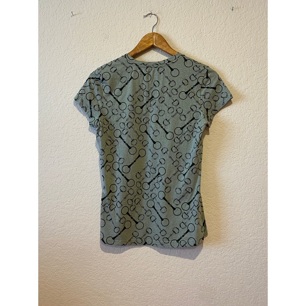 Ariat T-Shirt Sz M Green Equestrian Bit AOP Organic Cotton Western Horse Riding - Picture 4 of 10